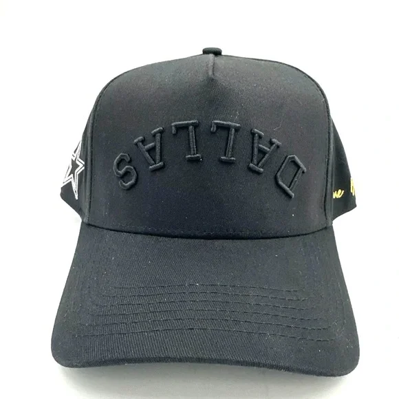 New black on black Dallas Cowboys True Brvnd Black tonal SnapBack hat ball cap - Picture 3 of 8